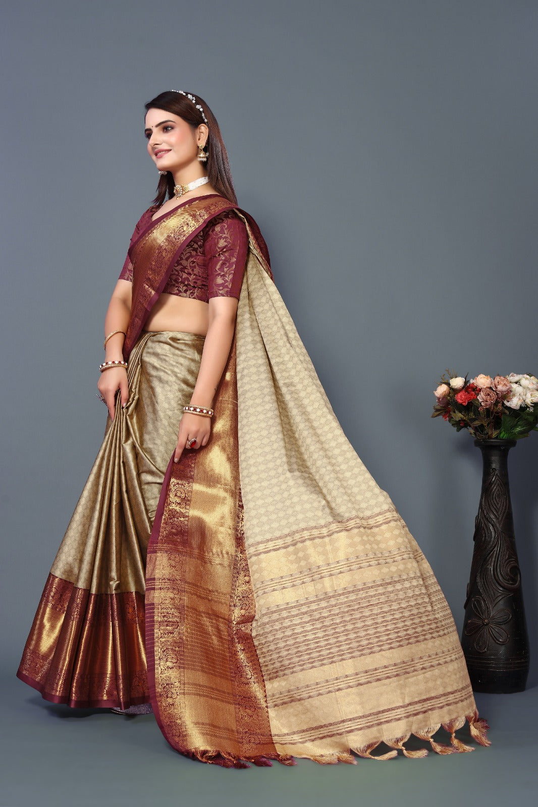 Cotton Silk Kanjivaram Ready To Wear Saree