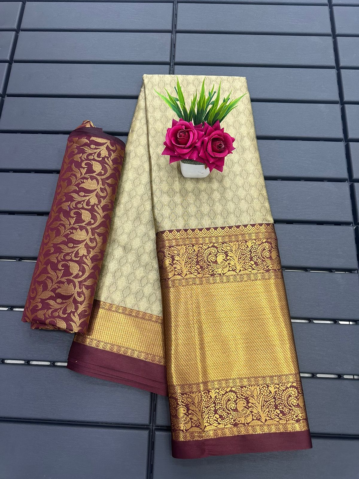 Cotton Silk Kanjivaram Ready To Wear Saree