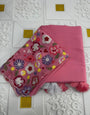 Rose Pink Georgette Saree With Embroidery & Sequence Work Blouse