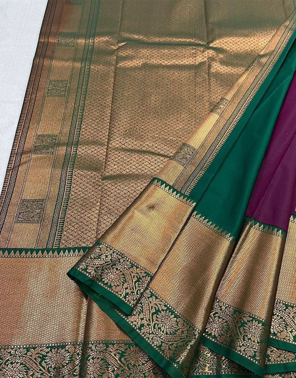 Dark Purple Banarasi Soft Silk Saree With Weaving Border