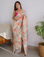 Cream Kashmiri Weaving Silk Saree