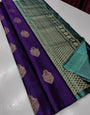 Byzantine Purple Banarasi Soft Silk Saree With Weaving Work
