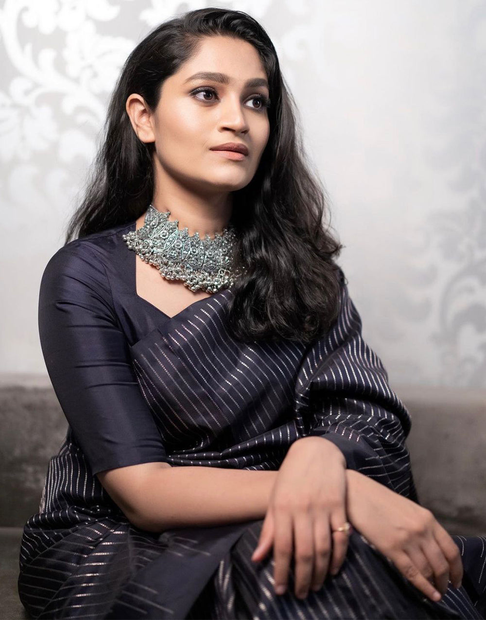 Black Kanjivaram Silk With Zari Weaving Work