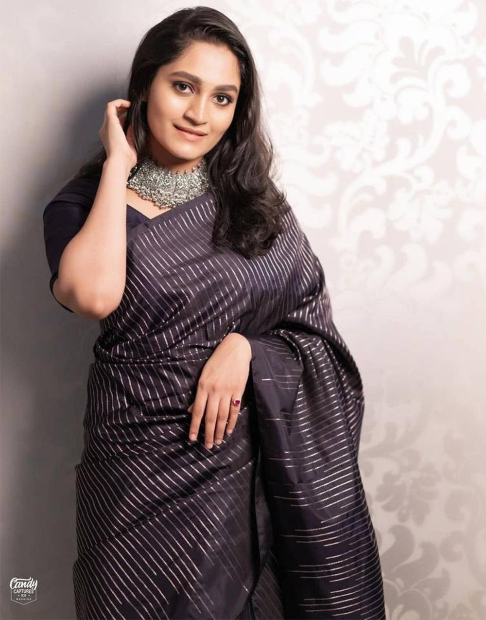 Black Kanjivaram Silk With Zari Weaving Work