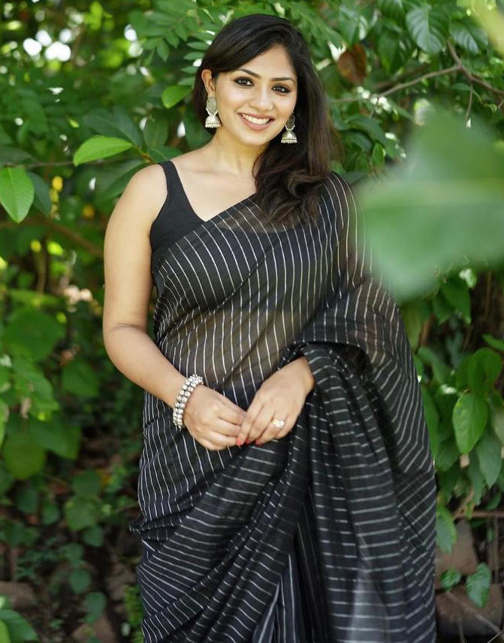Black Banarasi Soft Silk Saree With Weaving Work