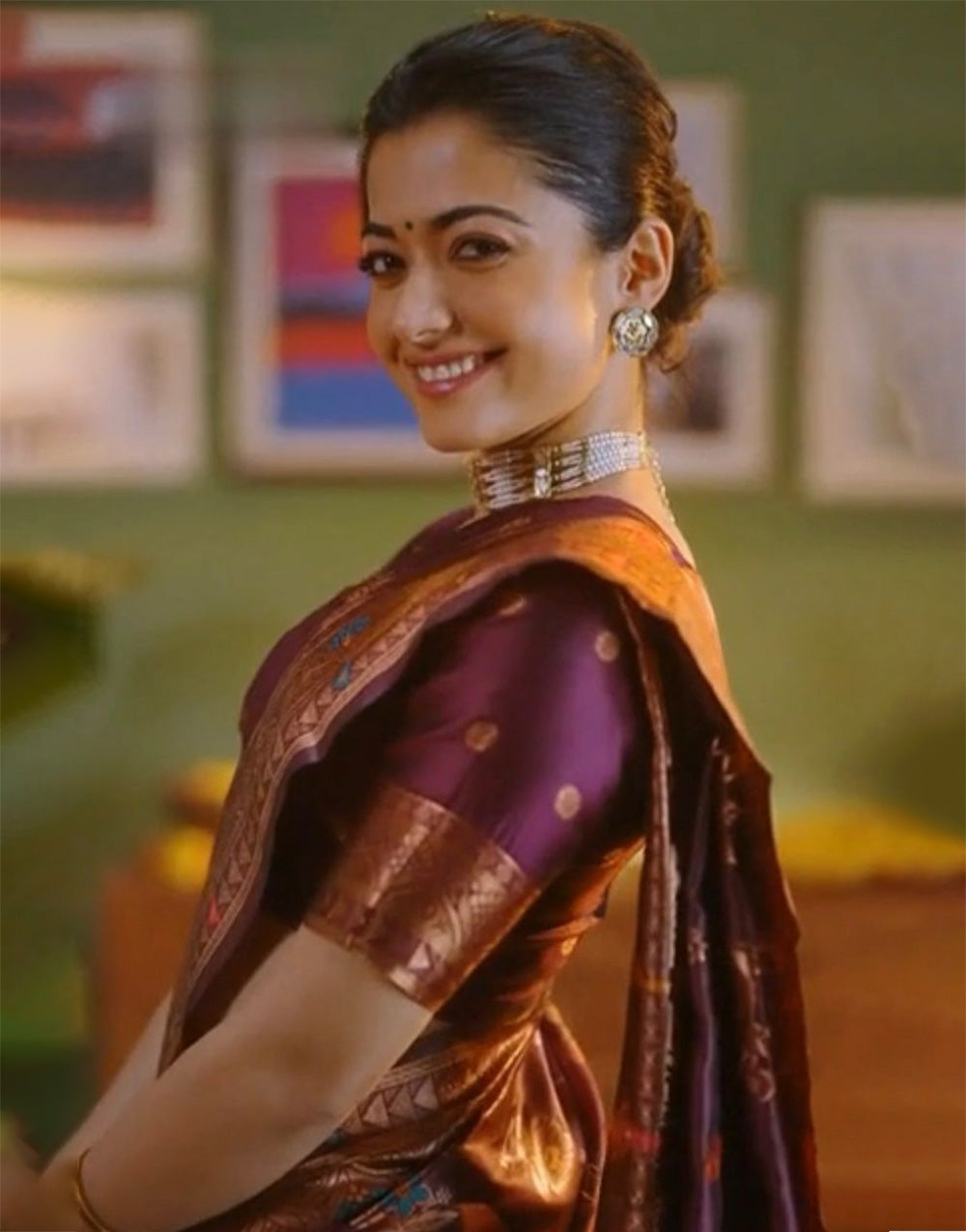 Wine Kanjivaram Silk Saree With Weaving Work