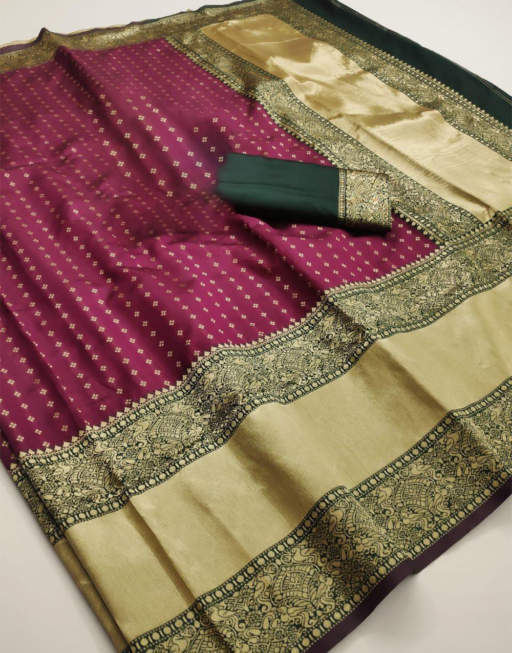 Mulberry Purple Banarasi Soft Silk Saree With Weaving Work