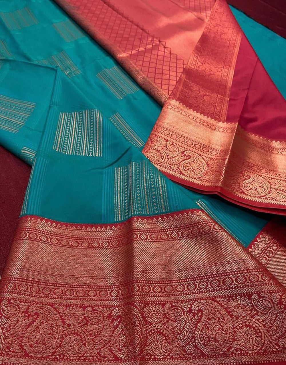 Rama Blue Banarasi Soft Silk Saree With Weaving Work