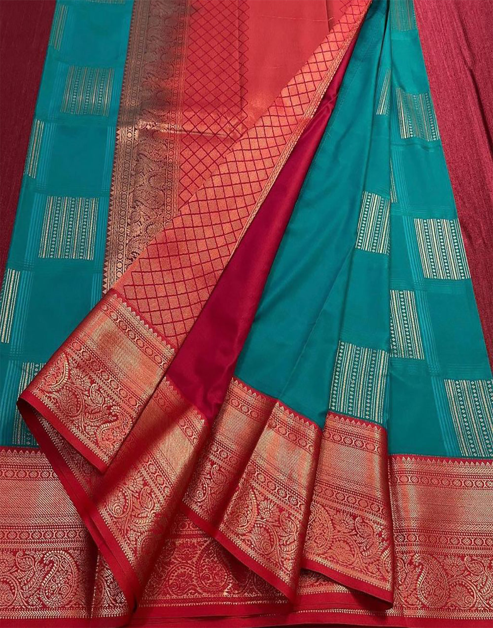 Rama Blue Banarasi Soft Silk Saree With Weaving Work
