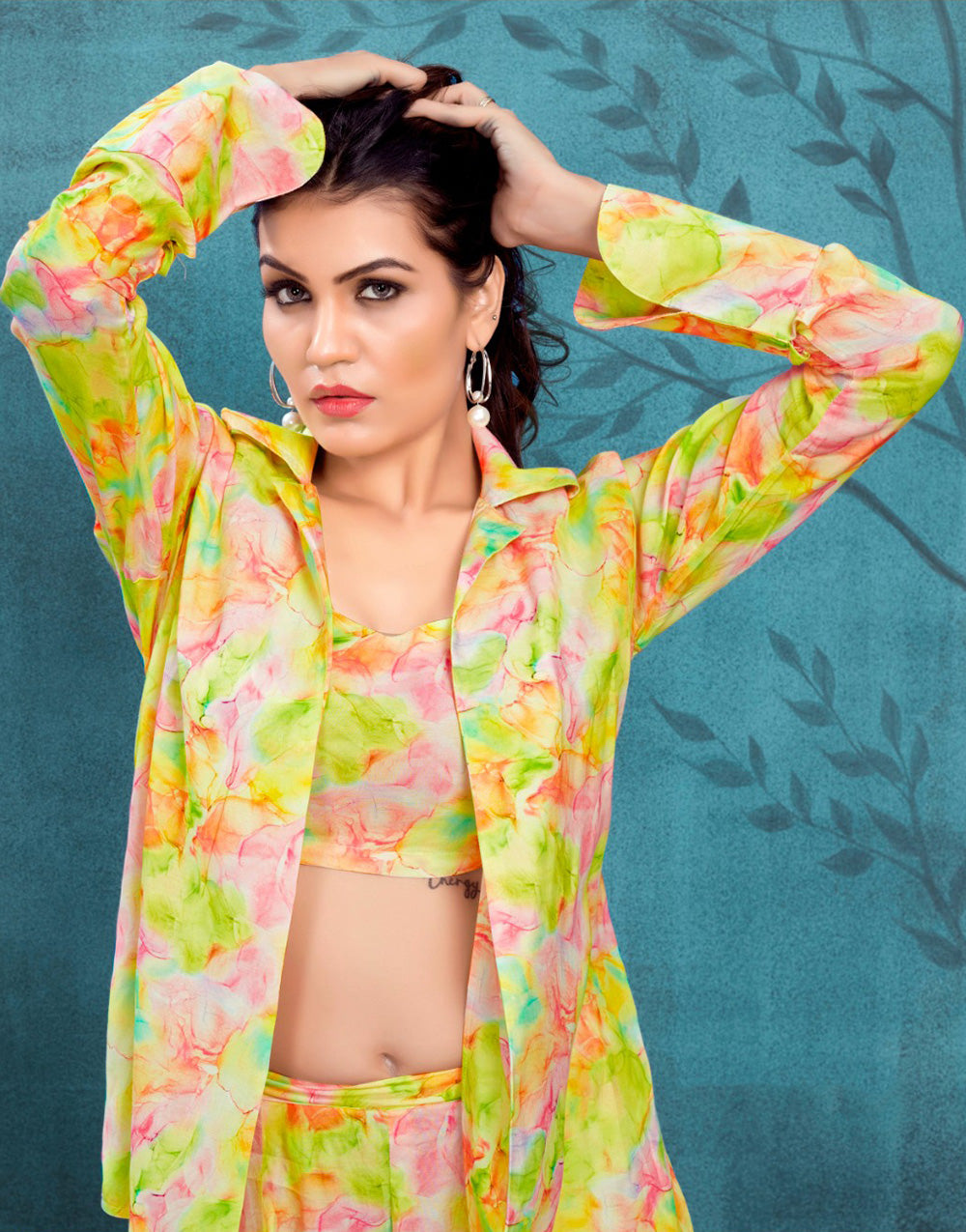 Maximum Yellow Maslin Stylish Co-Ord Set