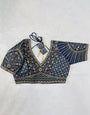 Cobalt Blue Silk With Embroidery Work Blouse