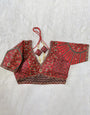 Light Red Silk With Embroidery Work Blouse