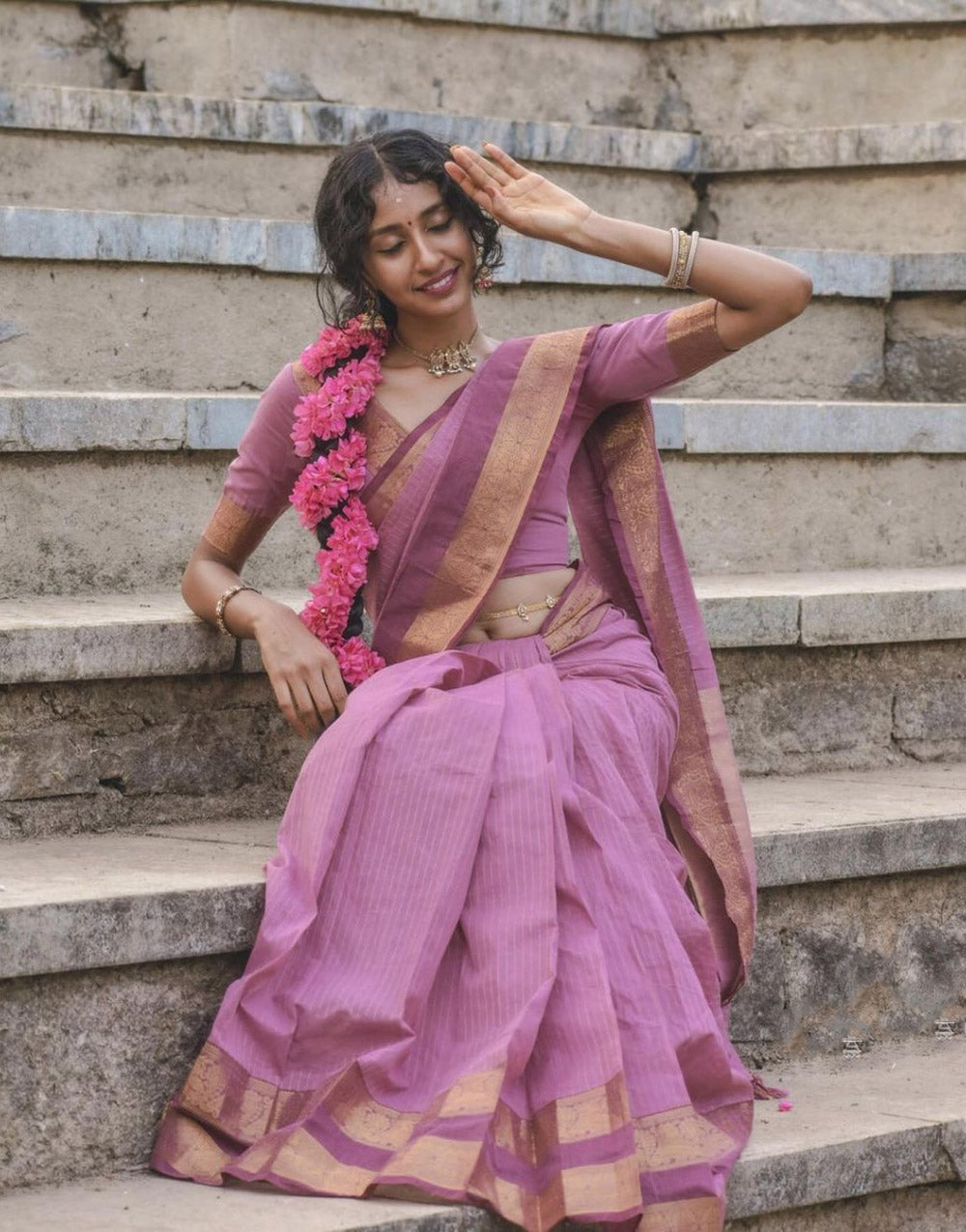 Taffy Pink Soft Silk Saree With Weaving Work