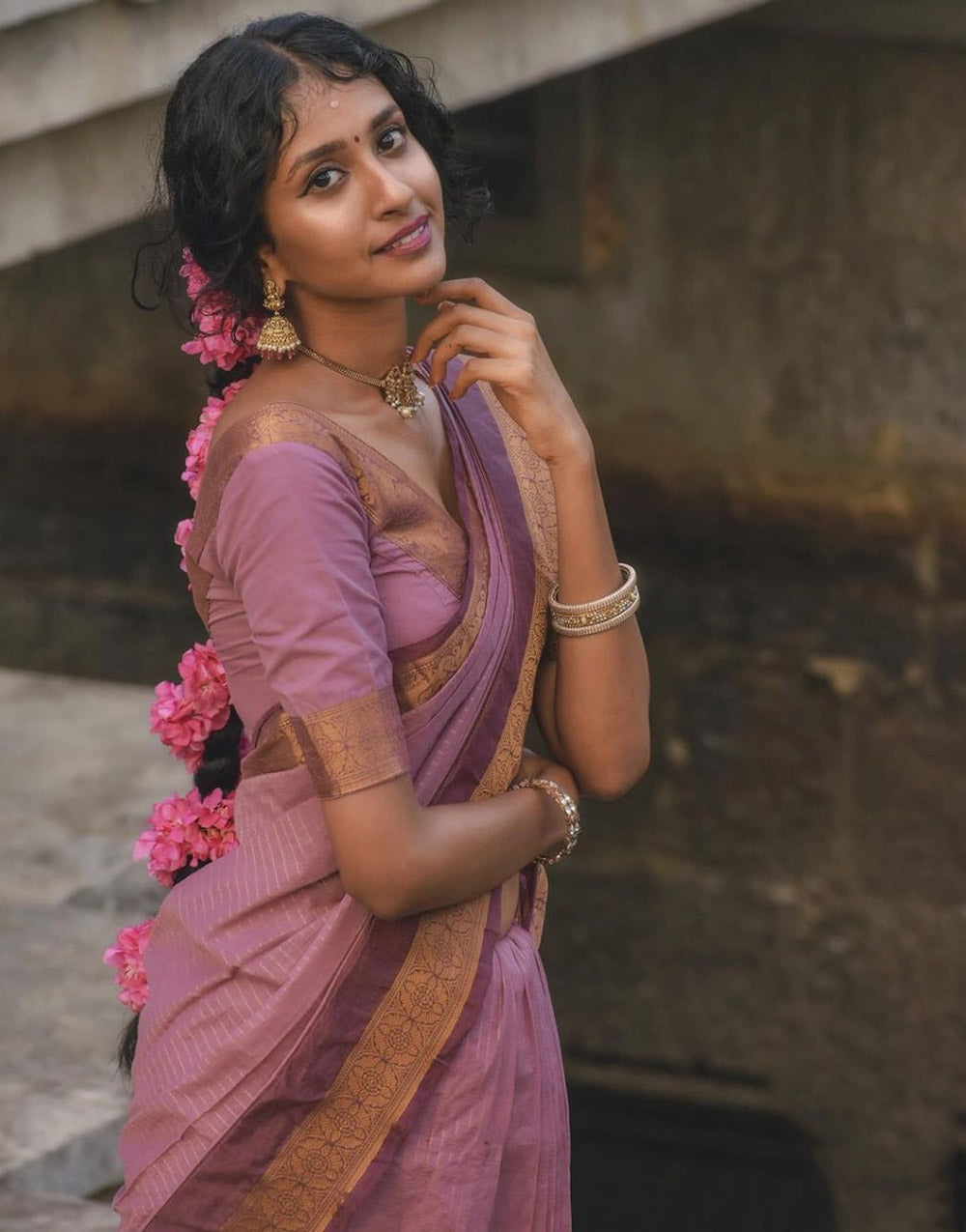 Taffy Pink Soft Silk Saree With Weaving Work