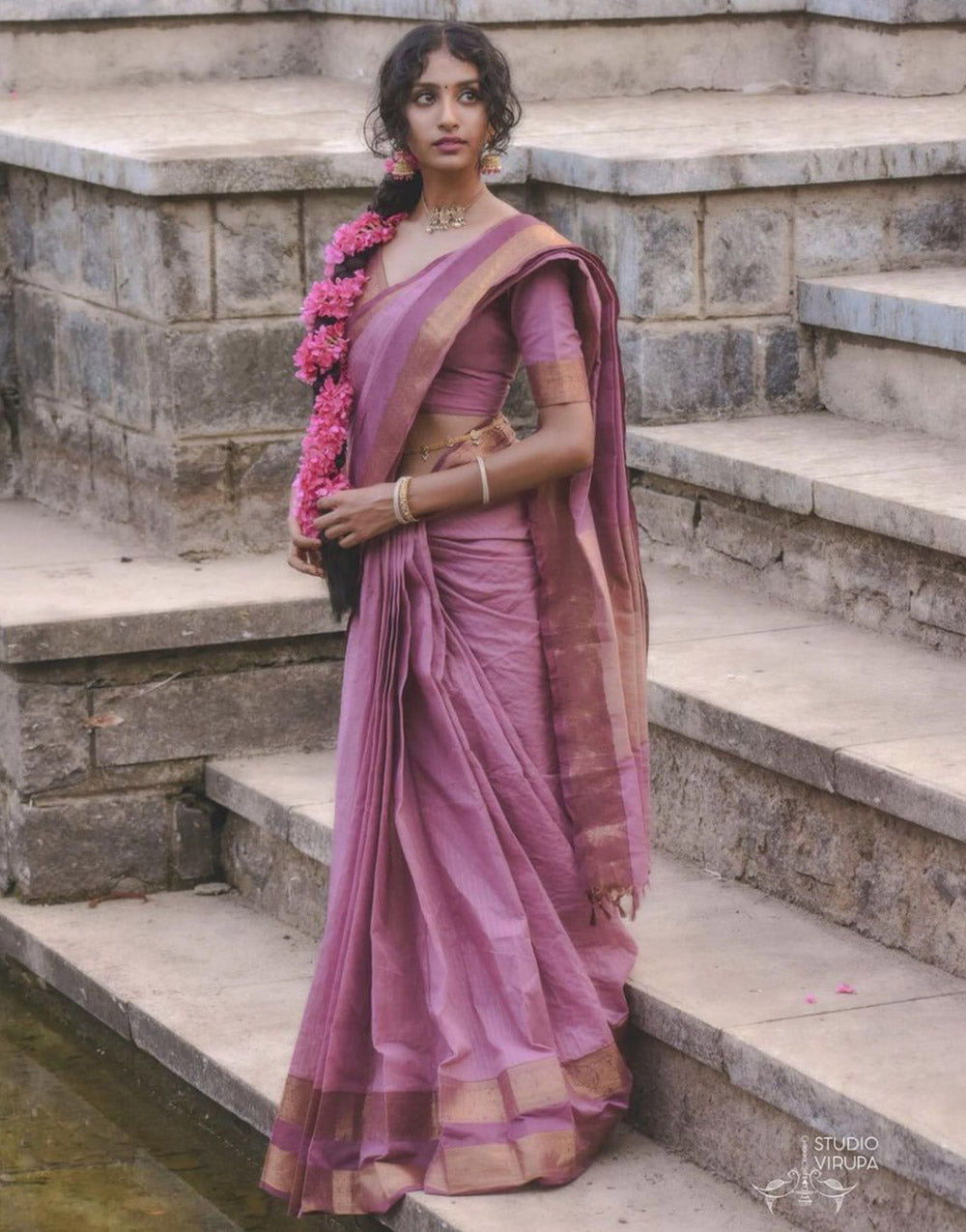 Taffy Pink Soft Silk Saree With Weaving Work