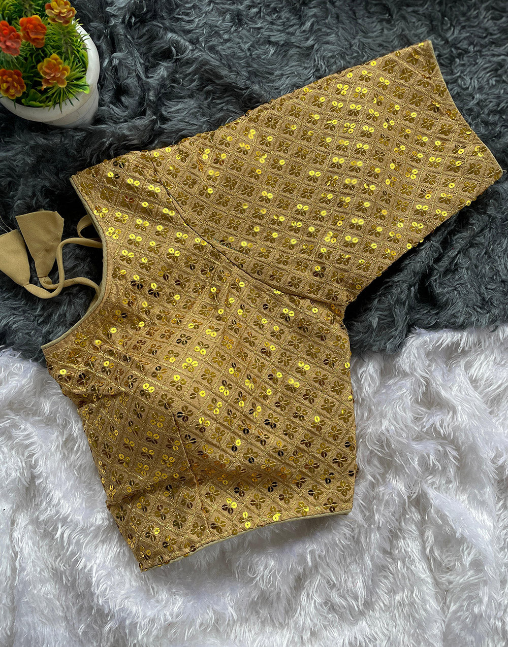 Chiku Phantom Silk With Embroidery & Sequence Work Blouse