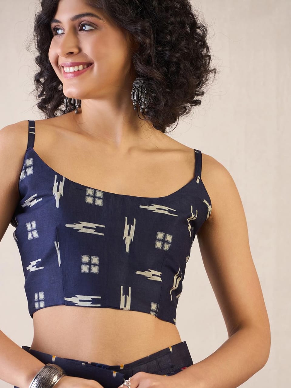 Blue Colour Mul Cotton Ready To Wear Saree With Pocket