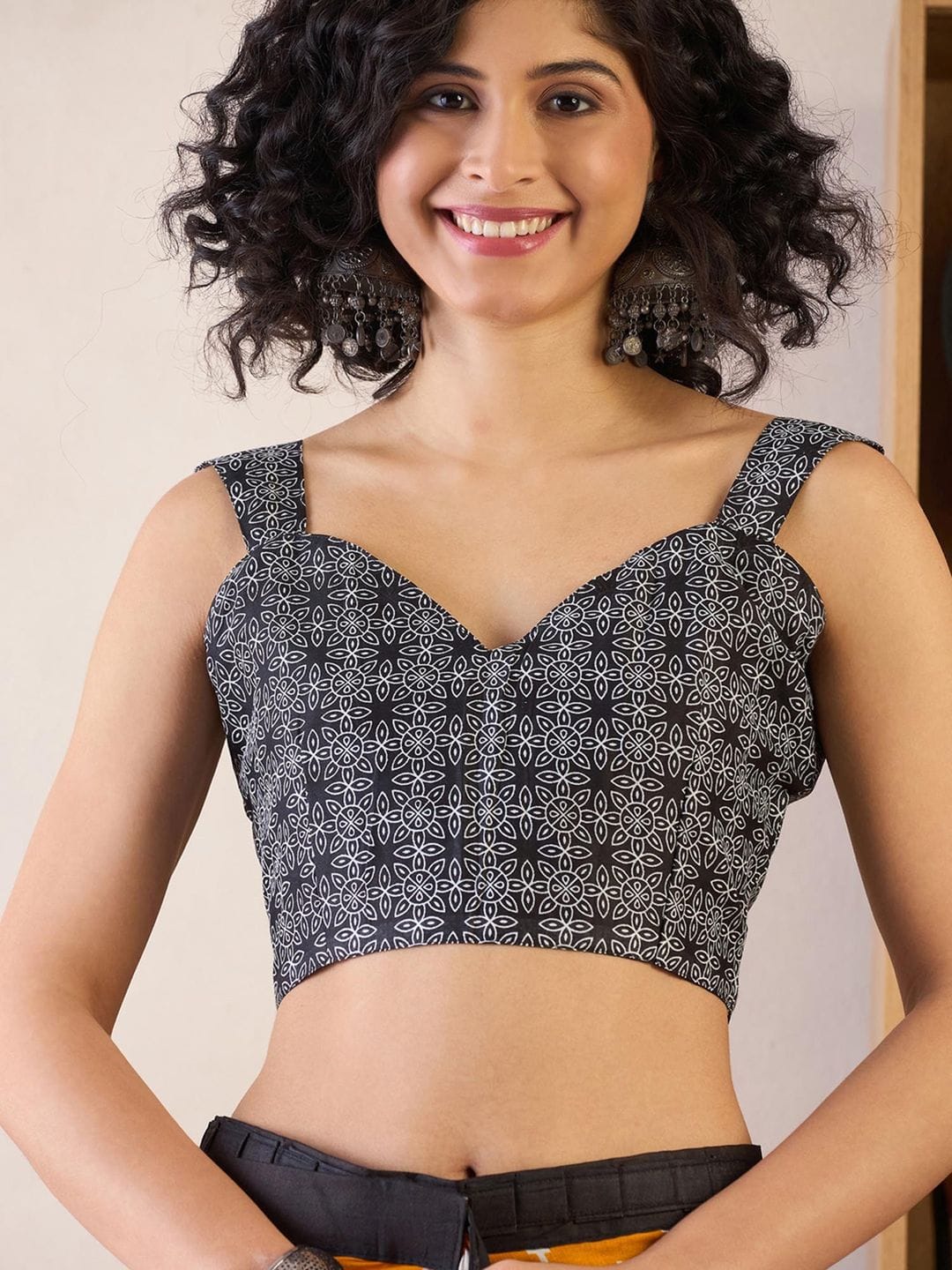 Yellow Black Mul Cotton Ready To Wear Saree With Pocket