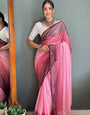 Chiffon Saree With Zari Work Patta Ready To Wear Saree