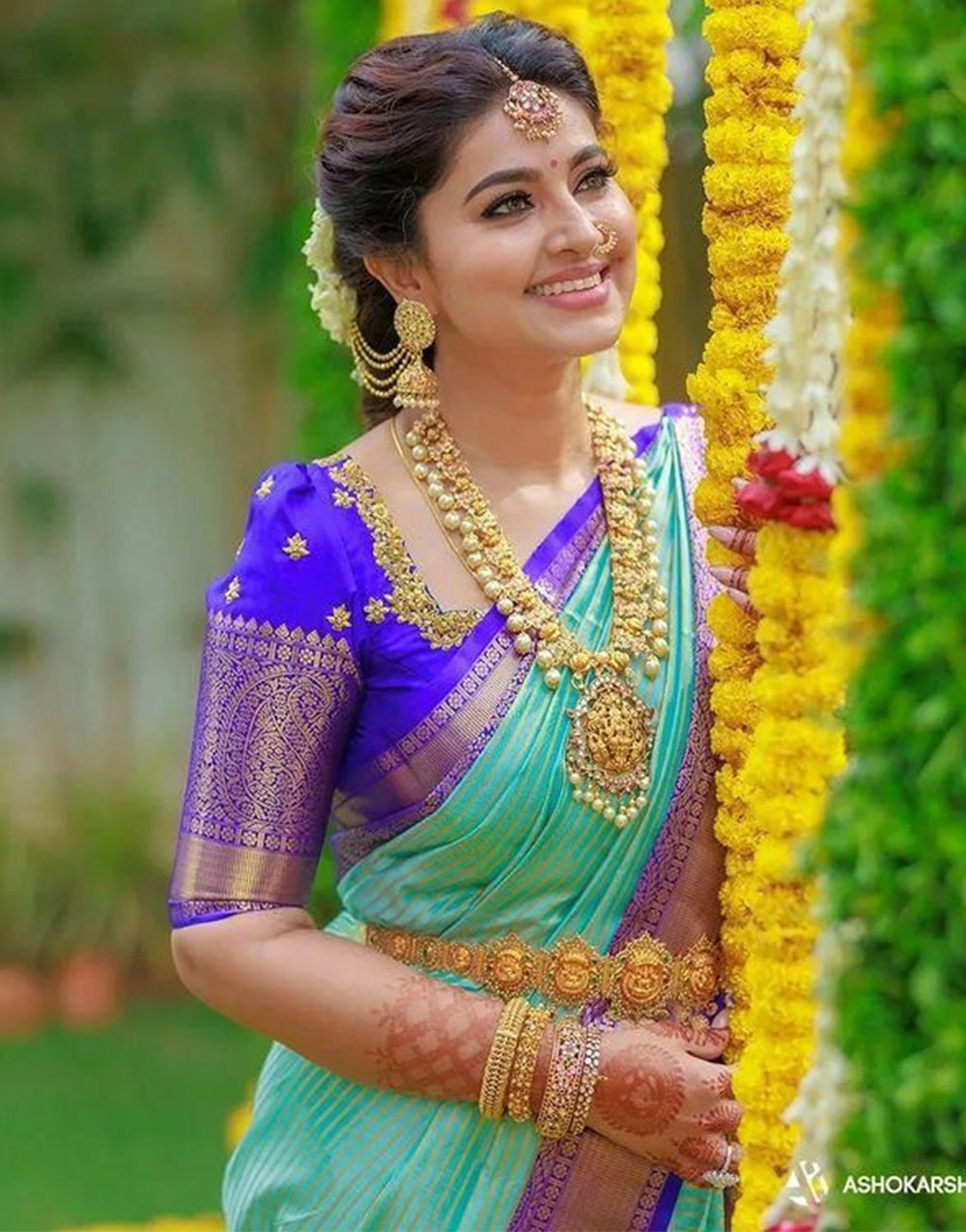 Turquoise Blue Soft Lichi Silk Saree With Weaving Work