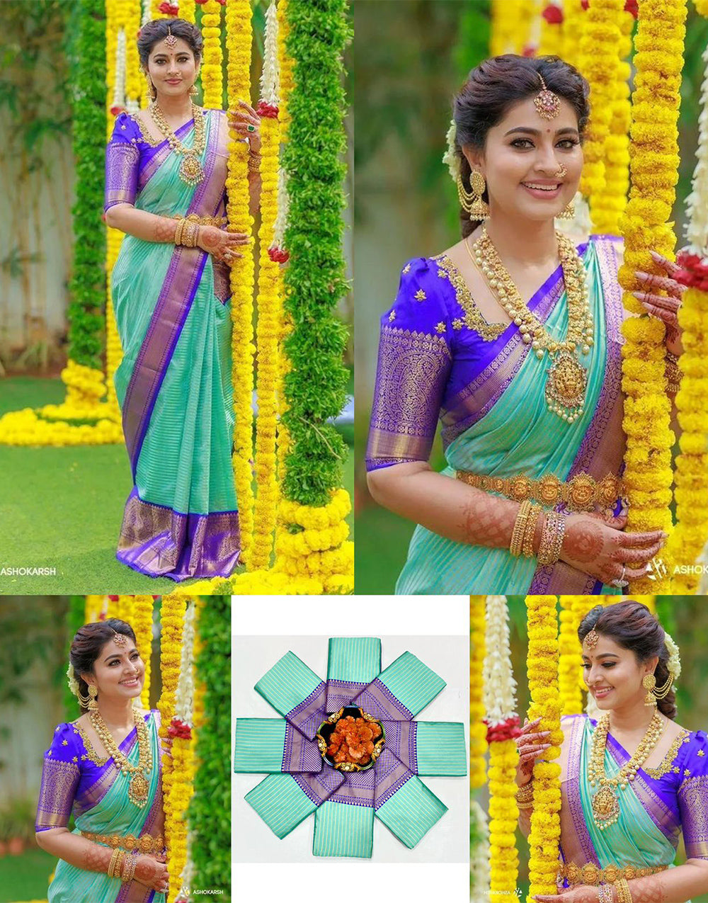 Turquoise Blue Soft Lichi Silk Saree With Weaving Work