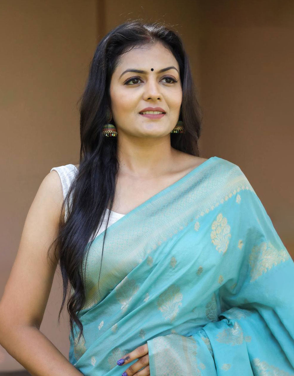 Electric Blue Rich Pallu Soft Lichi Silk Saree With Zari Weaving Work
