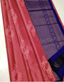 Hot Red & Blue Soft Silk Saree With Zari Weaving Work