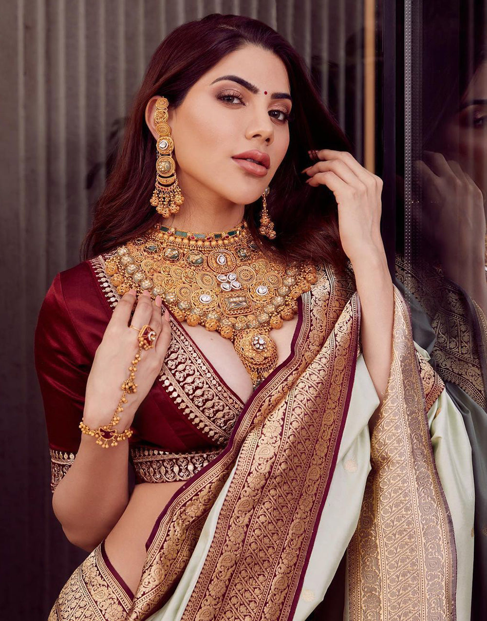 Tea Green & Coffee Soft Banarasi Silk With Zari Weaving Work