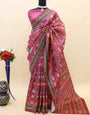 Punch Pink Soft Silk Patola Printed Saree