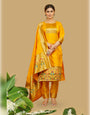 Mustard Yellow Paithani Soft Silk Salwar Suit