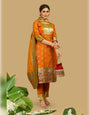 Orange Paithani Soft Silk Salwar Suit