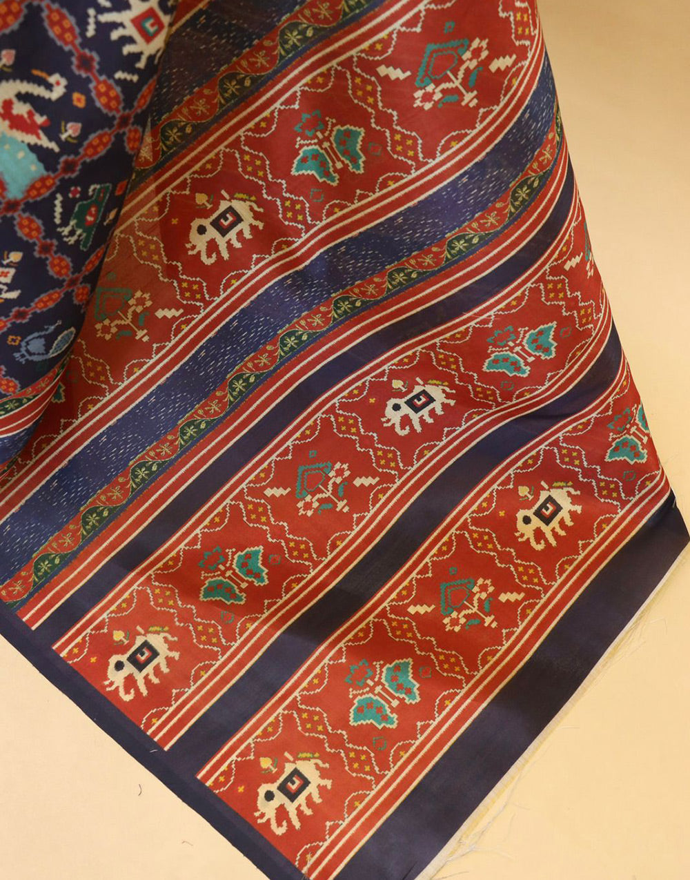 Midnight Purpul Patola Silk Saree With Printed Work
