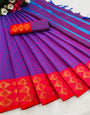 Purple Silk Saree With Weaving Work