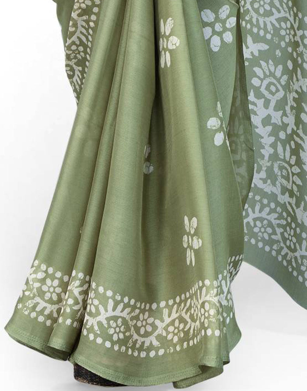 Pista Green Printed Chiffon Saree