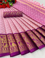 Pink & Purple Silk Saree With Weaving Work