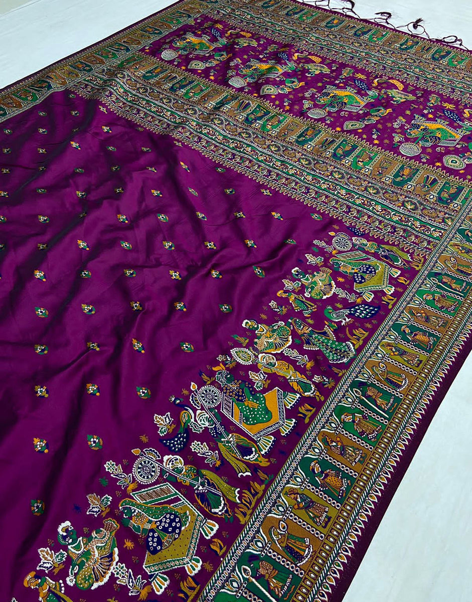 Magenta Soft Banarasi Silk With Zari Weaving Work Sareewave