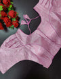 Pink Banarasi Silk With Weaving Blouse