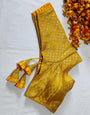 Mustard Yellow Banarasi Silk With Silver Zari Weaving Blouse
