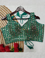 Rama Green Heavy Embroidery & Mirror Work Blouse
