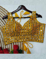 Yellow Heavy Embroidery Work Blouse