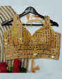 Sand Yellow Heavy Embroidery & Mirror Work Blouse