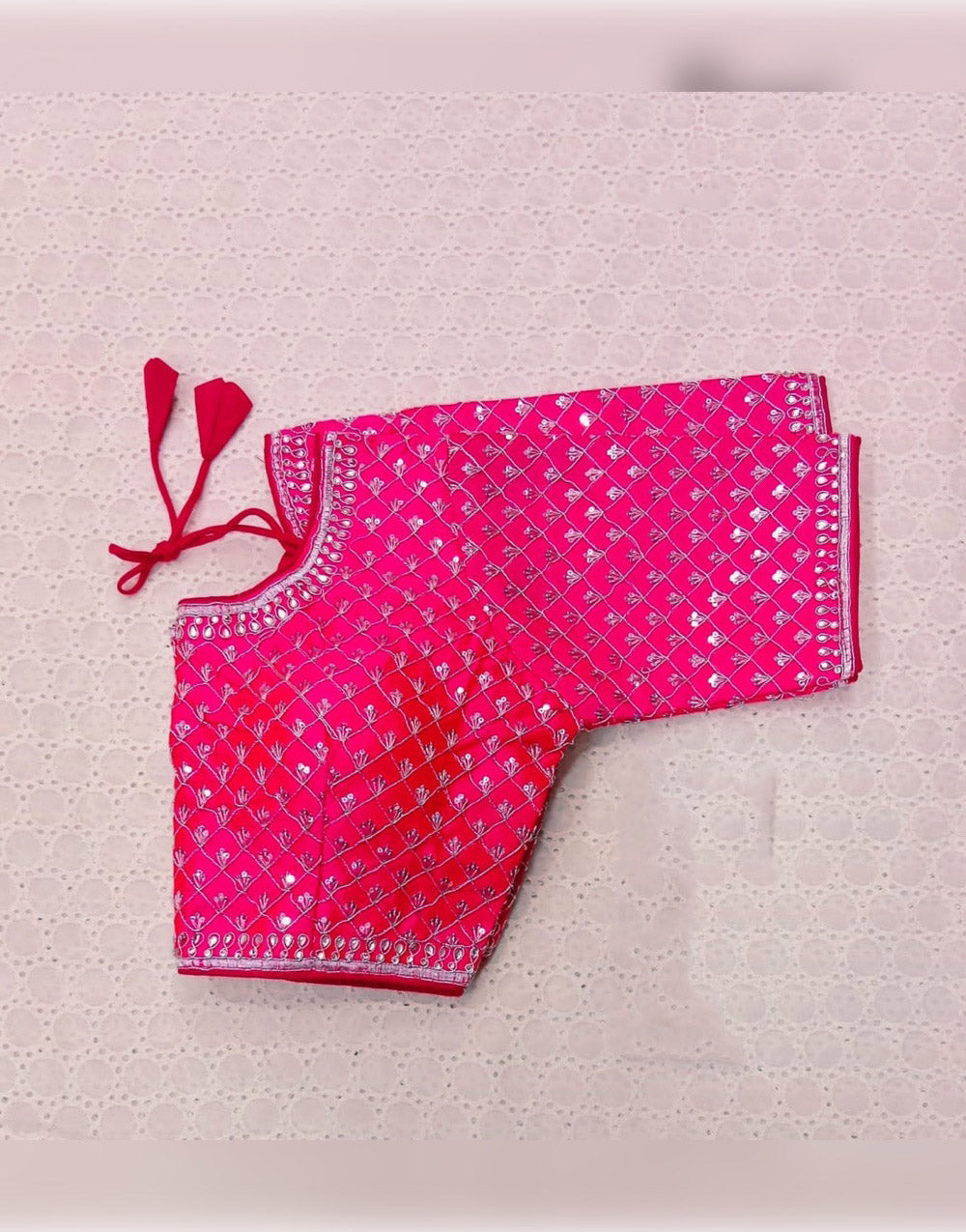 Rani Pink Phantom Silk Embroidery Work Blouse