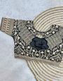 Black Milan Silk Heavy Embroidery Work Blouse