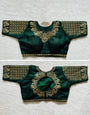 Dark Green Phantom Silk Designer Blouse