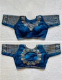 Prussian Blue  Phantom Silk Designer Blouse