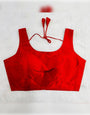 Red Raw Silk Designer Malai Satin Blouse