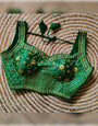 Green Phantom Silk Embroidery Blouse
