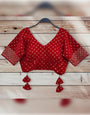 Red Velvet Silk Embroidery Work Blouse
