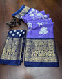 Lavender Dola Silk Foil Printed Saree
