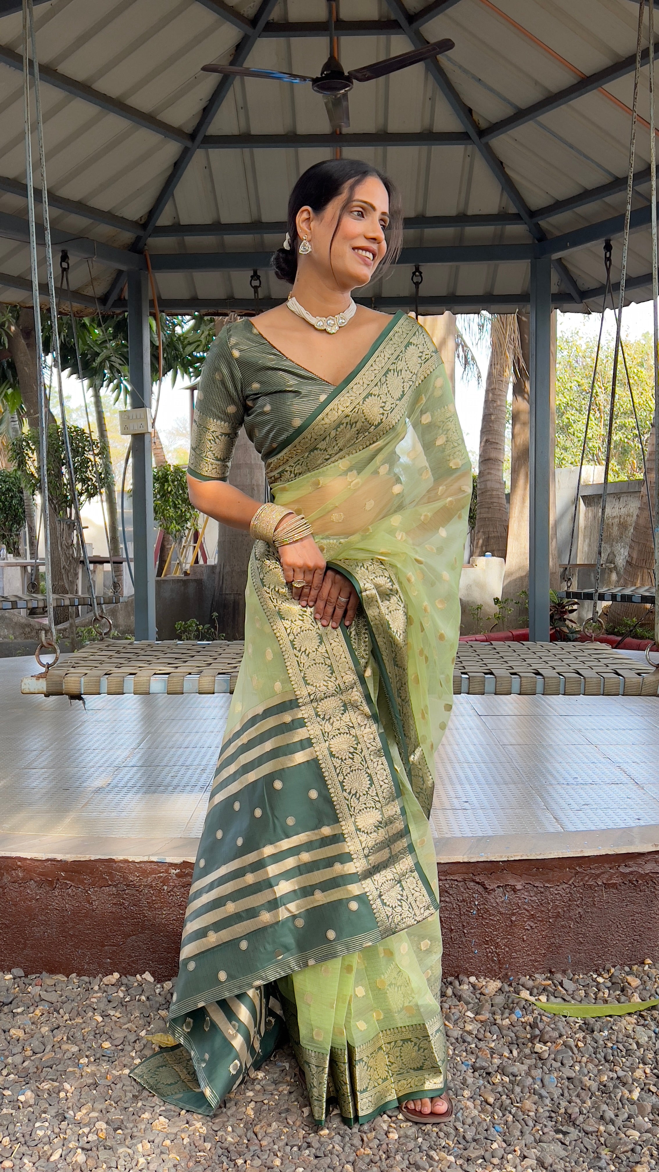 Graceful Ready To Wear Soft Organza Silk Saree With Blouse Piece